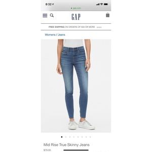 Gap Mid Rise True Skinny Jeans
